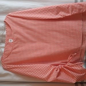 Gap orange and white gingham top Size L